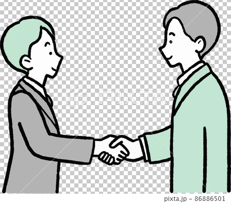 握手をするビジネスマンのイラスト素材 86886501