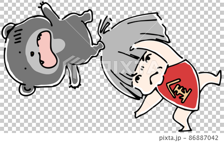 熊を投げ飛ばす金太郎 86887042