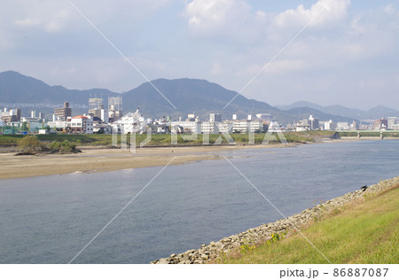 牛田地区から眺めた太田川の景色 牛田地区から眺めた太田川の景色 86887087