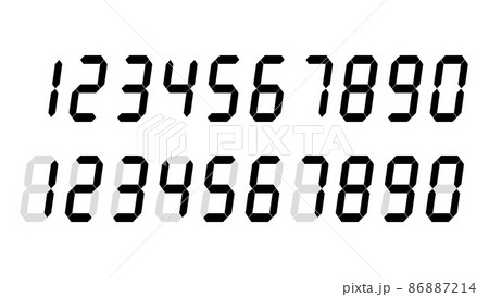 デジタル数字　斜体 86887214