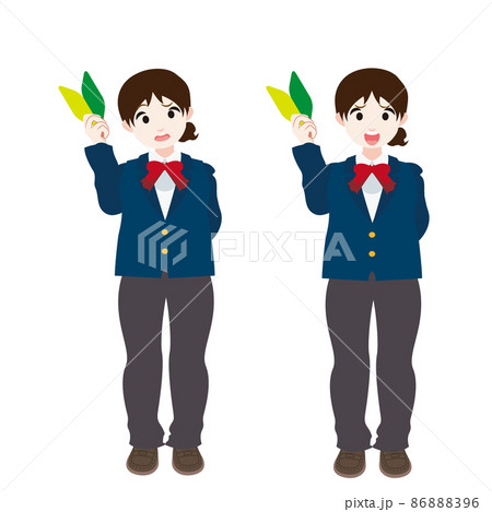 ある物事の初心者であるブレザーの女学生 86888396