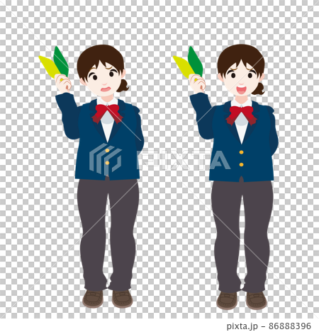 ある物事の初心者であるブレザーの女学生 86888396