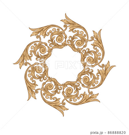 Classical luxury old fashioned royal baroque, historical ornament with lilies, 86888820