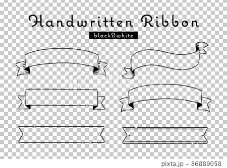 Handwritten ribbon vector illustration set decorative frame line drawing 86889058