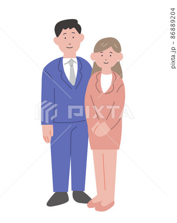 正装した両親のイラスト 86889204
