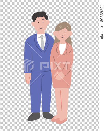 正装した両親のイラスト 86889204