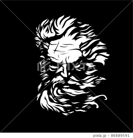 abstract Zeus Face Black and white vector 86889591