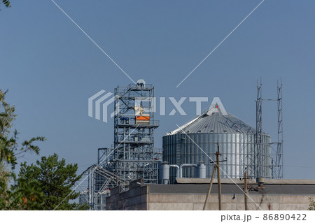 Industrial construction site. Installation of a modern elevator. Industrial construction site. Installation of a modern elevator. 86890422