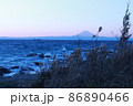夕日と富士山 86890466