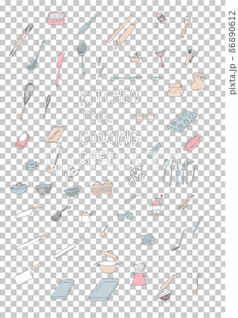 手書き キッチンツール ベクター 手書き キッチンツール ベクター 86890612