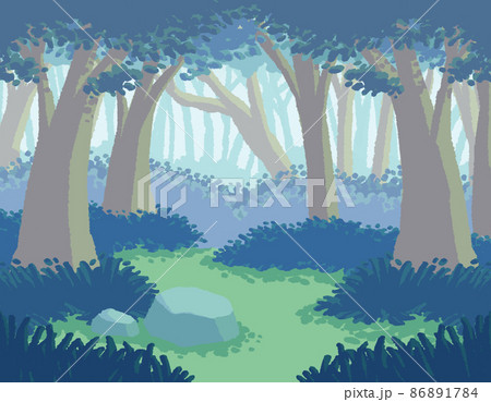 森の背景イラストのイラスト素材