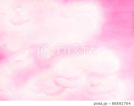 オイルパステルで描かれた抽象的な夕空と白い雲の風景背景イラスト 横 オイルパステルで描かれた抽象的な夕空と白い雲の風景背景イラスト 横 86892764