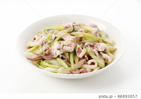 スルメイカとセロリの炒め物 86893057