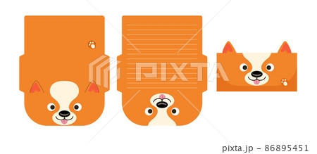 Cute lovely dog letter writing stationery paper laser cutting card template. Animal design for greeting, invitation, thank you cards. Vector stock illustration. Cute lovely dog letter writing stationery paper laser cutting card template. Animal design for greeting, invitation, thank you cards. Vector stock illustration. 86895451