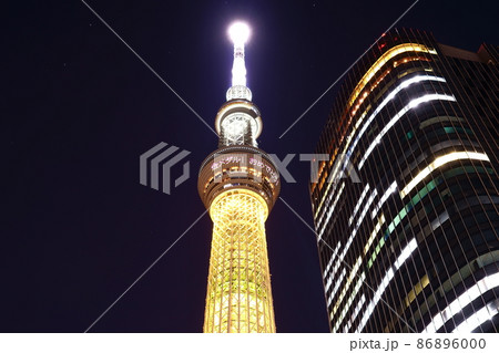 東京スカイツリー・金メダル獲得特別ライトアップ 東京スカイツリー・金メダル獲得特別ライトアップ 86896000