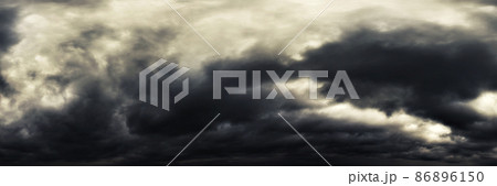 Dramatic dark stormy sky with rain clouds as background 86896150