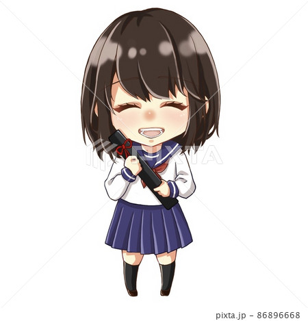 卒業　セーラー服　女の子　イラスト 86896668