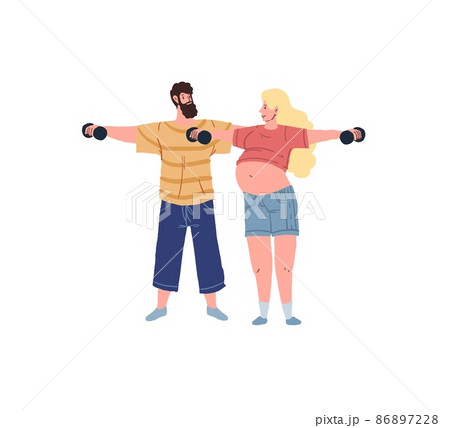 Flat cartoon characters,pregnancy courses and classes,healthy happy motherhood social vector illustration concept Flat cartoon characters,pregnancy courses and classes,healthy happy motherhood social vector illustration concept 86897228