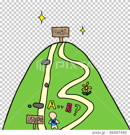 目標到達のための選択肢(道)のイラスト 目標到達のための選択肢(道)のイラスト 86897480