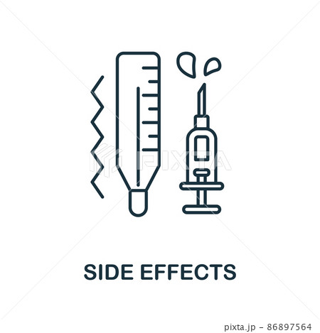 Side Effects icon. Line element from vaccination collection. Linear Side Effects icon sign for web design, infographics and more. 86897564