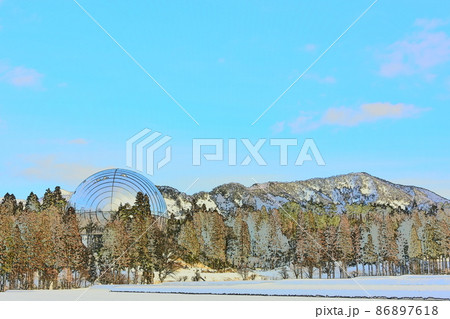 福井県恐竜博物館　冬景色 86897618