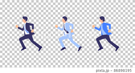 走るビジネスマン 86898195