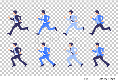 走るビジネスマン 86898196