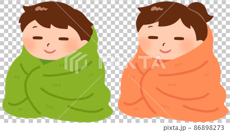 Boys and girls wrapped in blankets 86898273