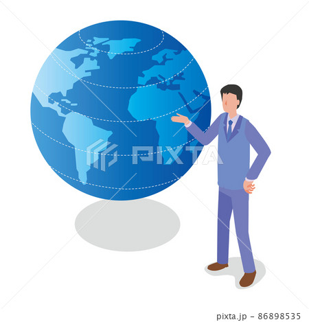 地球とビジネスマン 地球とビジネスマン 86898535