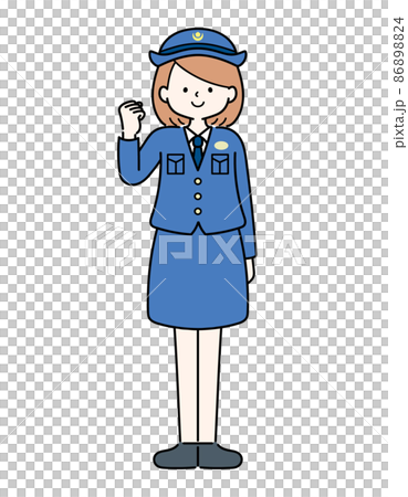 Police woman in a pose that works hard Police woman in a pose that works hard 86898824