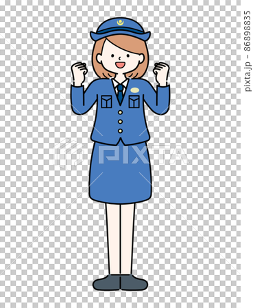 Police woman in a pose that works hard 86898835