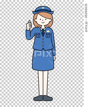 Police woman giving a good sign 86898836