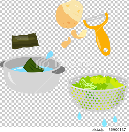 料理の下ごしらえのイラストセット 86900187