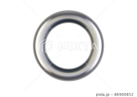 Isolated realistic metal silver grommet ring for banner 86900852