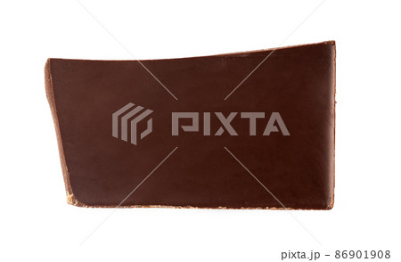 Piece of dark chocolate isolated on white background 86901908