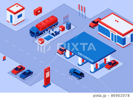 Outdoor Gas Station Composition 86902078