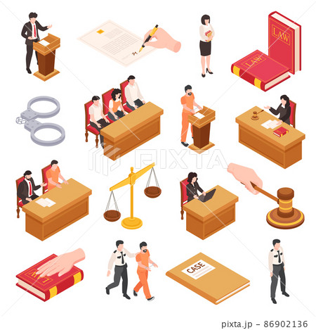 Law And Justice Isometric Set 86902136