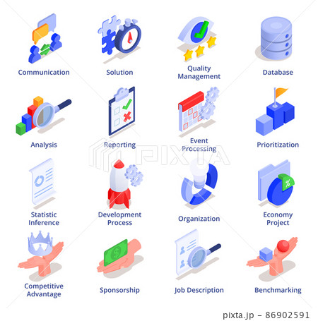 Business Intelligence Isometric Set 86902591