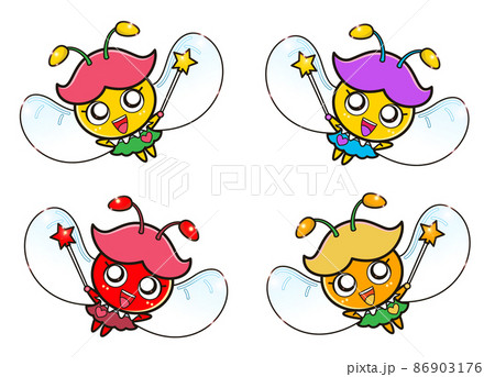 天使 妖精 キャラクター 4カラー02のイラスト素材
