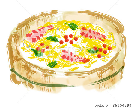 ちらし寿司の手描き和風イラスト 86904594