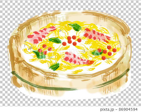 ちらし寿司の手描き和風イラストのイラスト素材 ちらし寿司の手描き和風イラストのイラスト素材