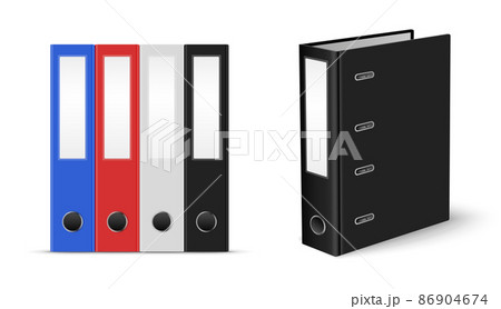Row Of Colored Office Ring Binders 86904674