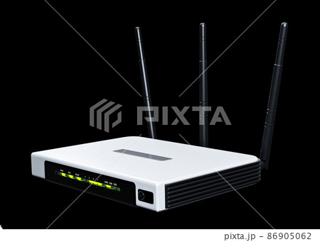 internet router 3d model isolated on black background internet router 3d model isolated on black background 86905062