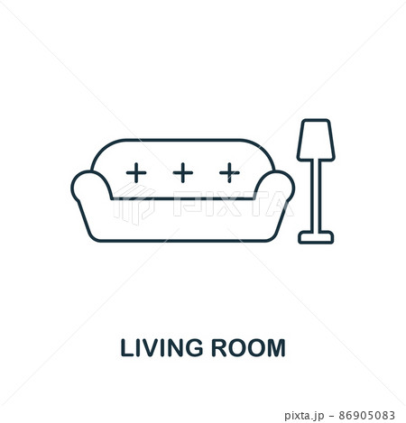 Living Room icon. Simple element illustration. Living Room outline icon design from real estate collection. Web design, apps, software, print usage. Living Room icon. Simple element illustration. Living Room outline icon design from real estate collection. Web design, apps, software, print usage. 86905083
