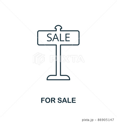For Sale icon. Simple element illustration. For Sale outline icon design from real estate collection. Web design, apps, software, print usage. 86905147