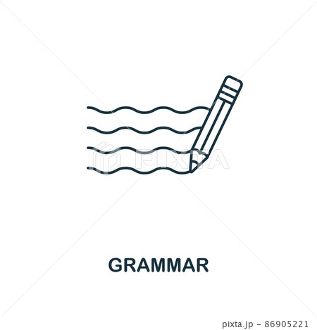 Grammar outline icon. Creative design from school icon collection. Premium grammar outline icon. For web design, apps, software and printing. Grammar outline icon. Creative design from school icon collection. Premium grammar outline icon. For web design, apps, software and printing. 86905221