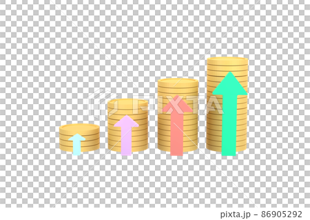 3D. Pile of coins investment ideas finance 86905292