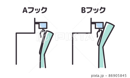 カーテンフックの違いのイラスト Aフックとbフックのイラスト素材