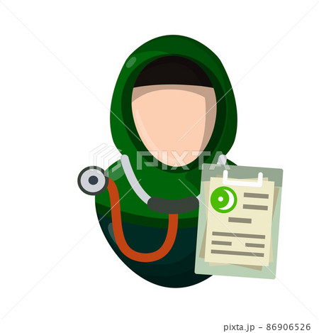 Doctor with stethoscope. Flat Icon of Islamic hospital. Doctor with stethoscope. Flat Icon of Islamic hospital. 86906526