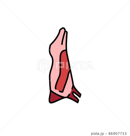 Beef carcass color line icon. Cutting meat. 86907733